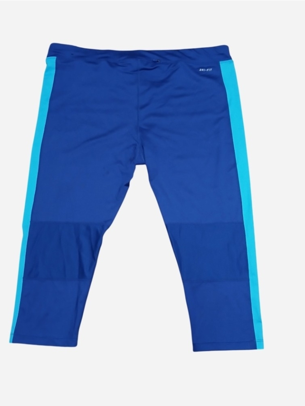 Nike Women's Royal Blue and Aqua Workout Capris with White Swoosh - Picture 2 of 7
